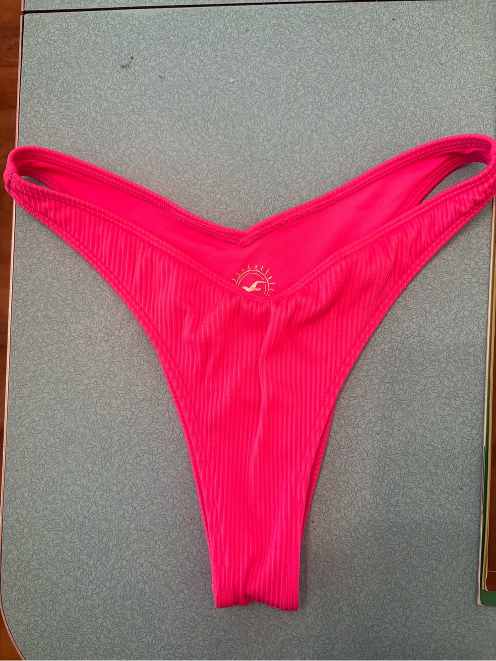 Hollister Women’s Hot Pink Ribbed Bikini Bottom